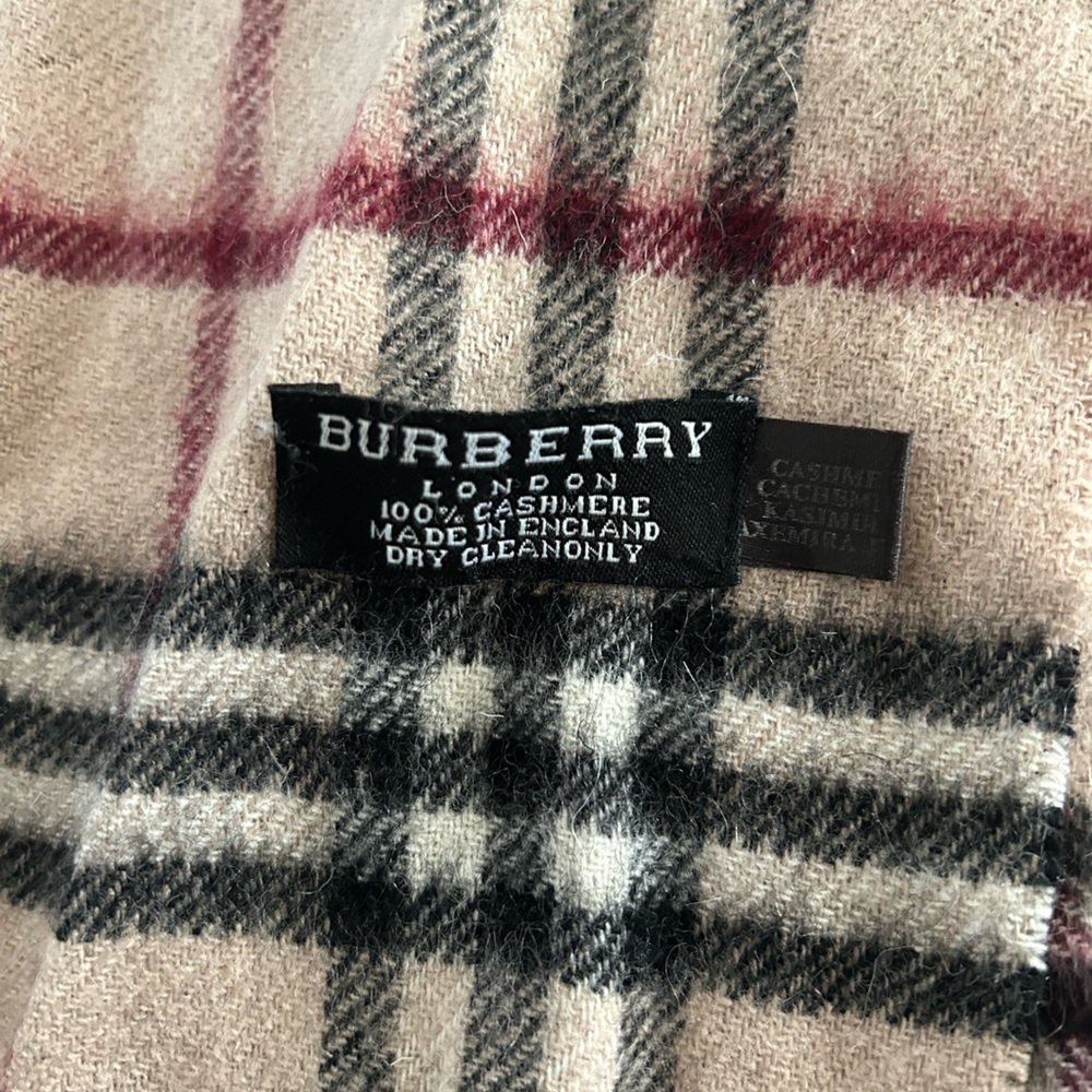 Burberry Beige and Black Plaid Scarf - Picture 2 of 4
